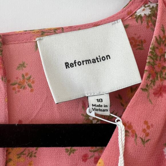 Reformation  Mya Mini Dress Floral Print Ruffled Multicolor Size 10 NWT - Picture 3 of 10